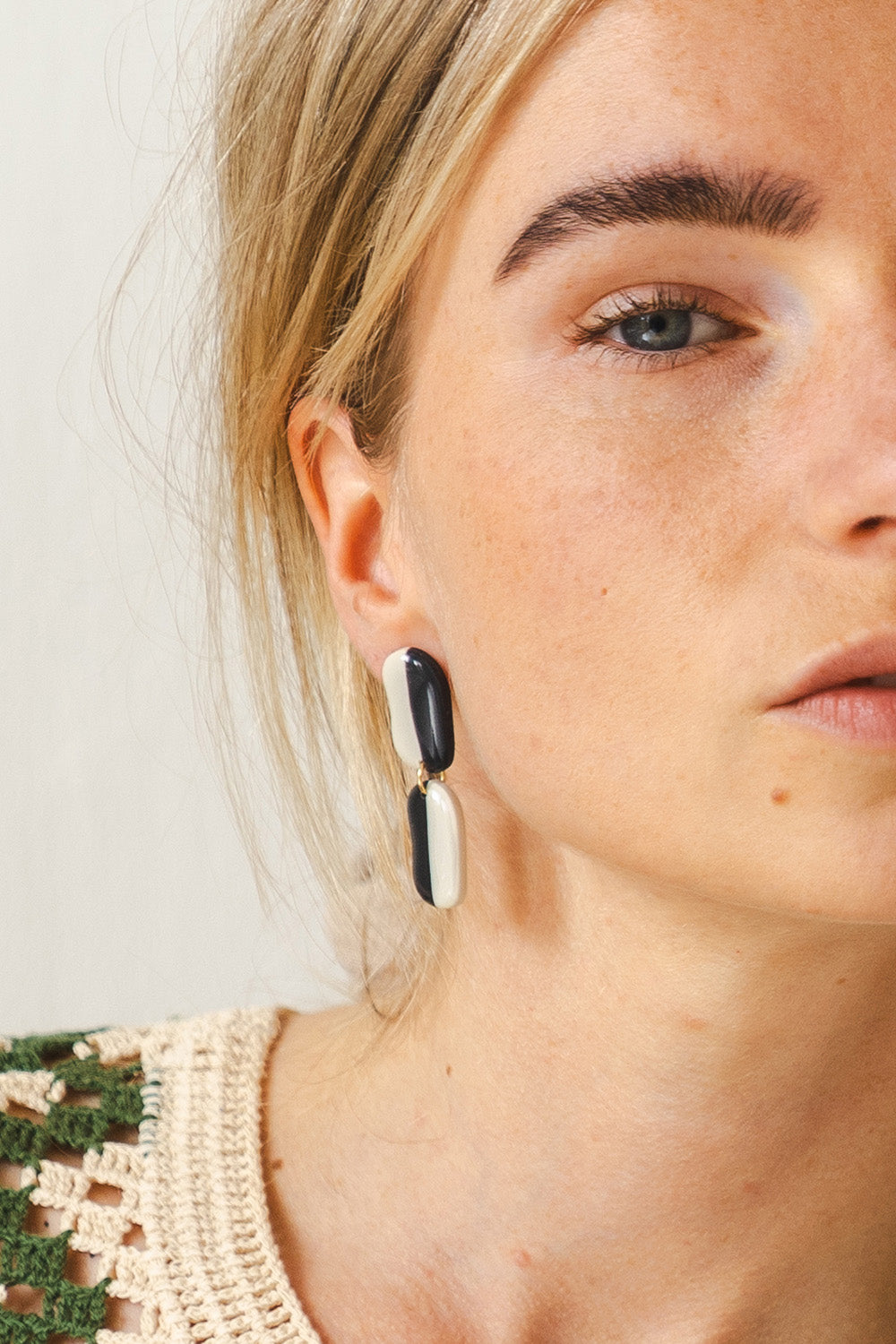 Earrings Florence - Anthracite / Ivory