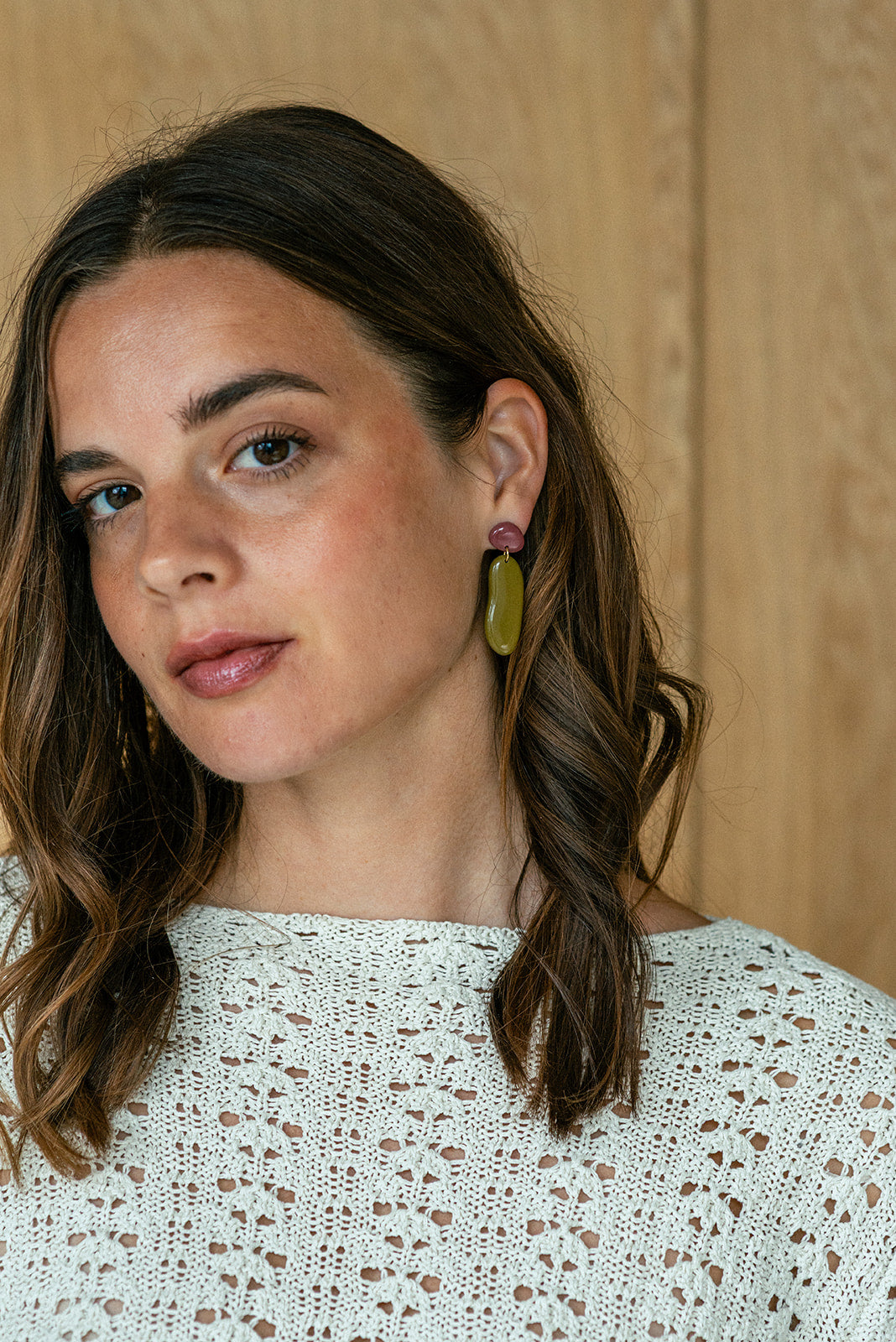 Earrings Nora - Mauve / Moss