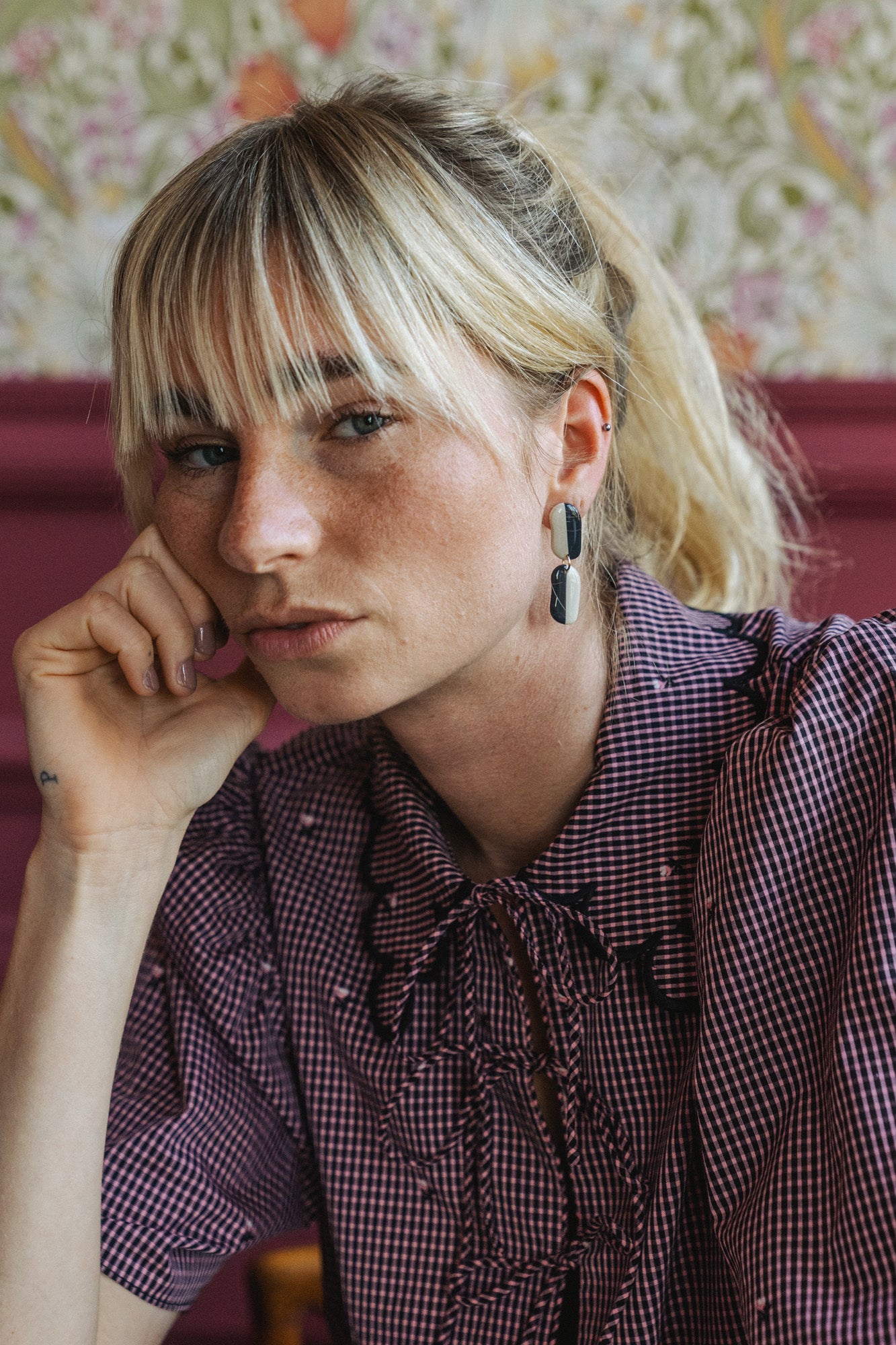 Earrings Florence - Anthracite / Ivory