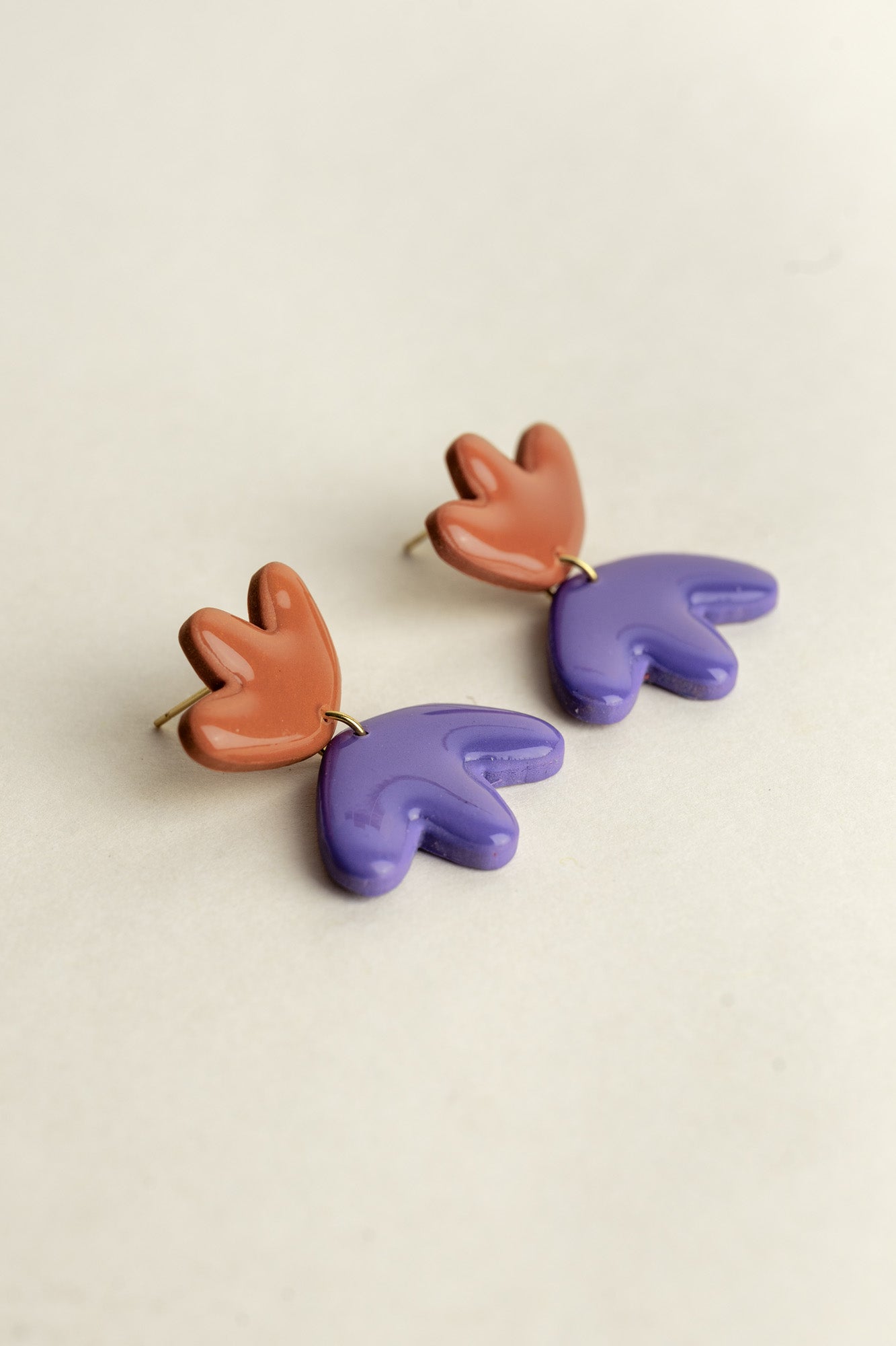 Earrings Frances - Amber / Blueberry