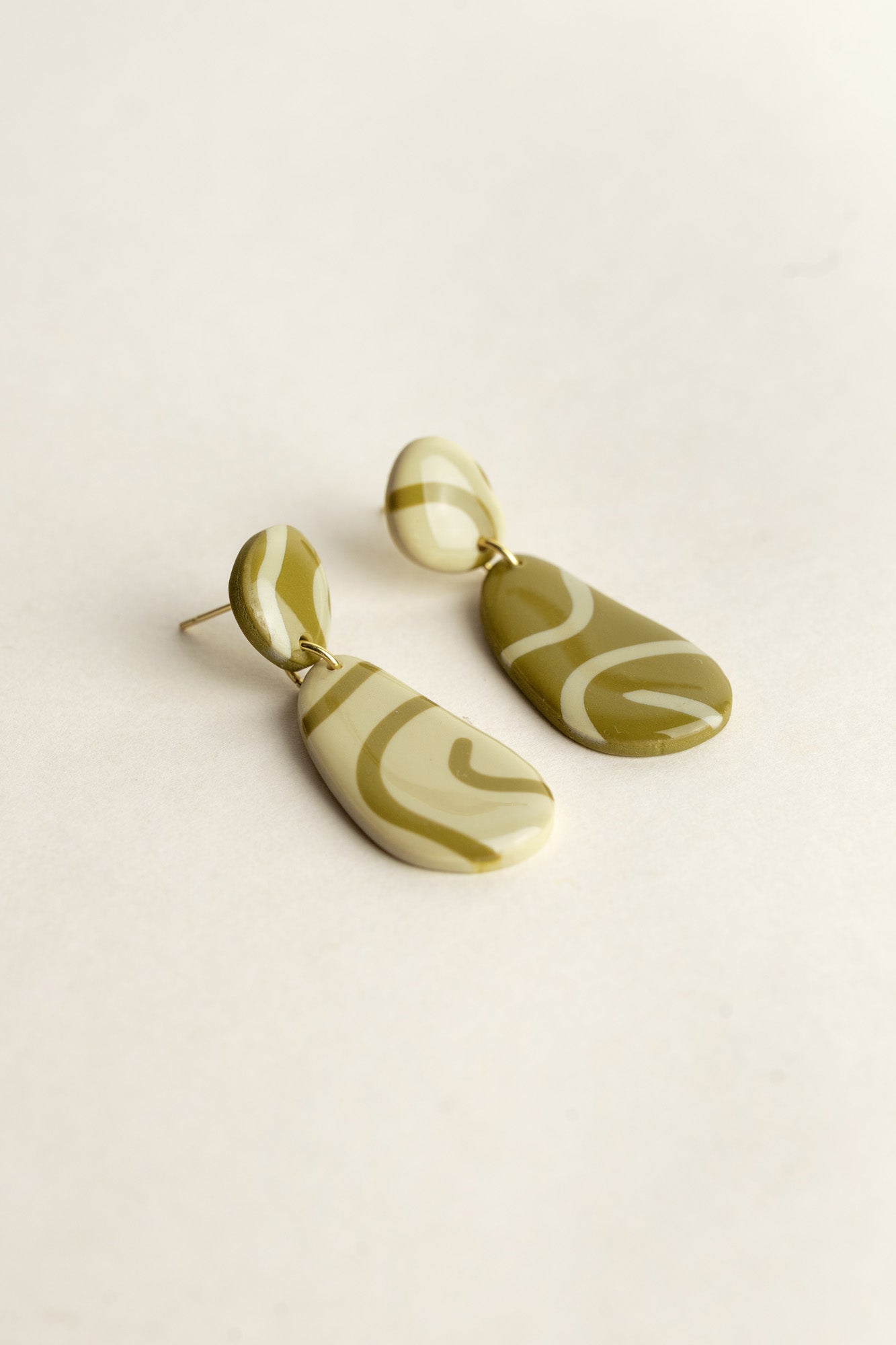 Earrings Ivy - Moss / Sand