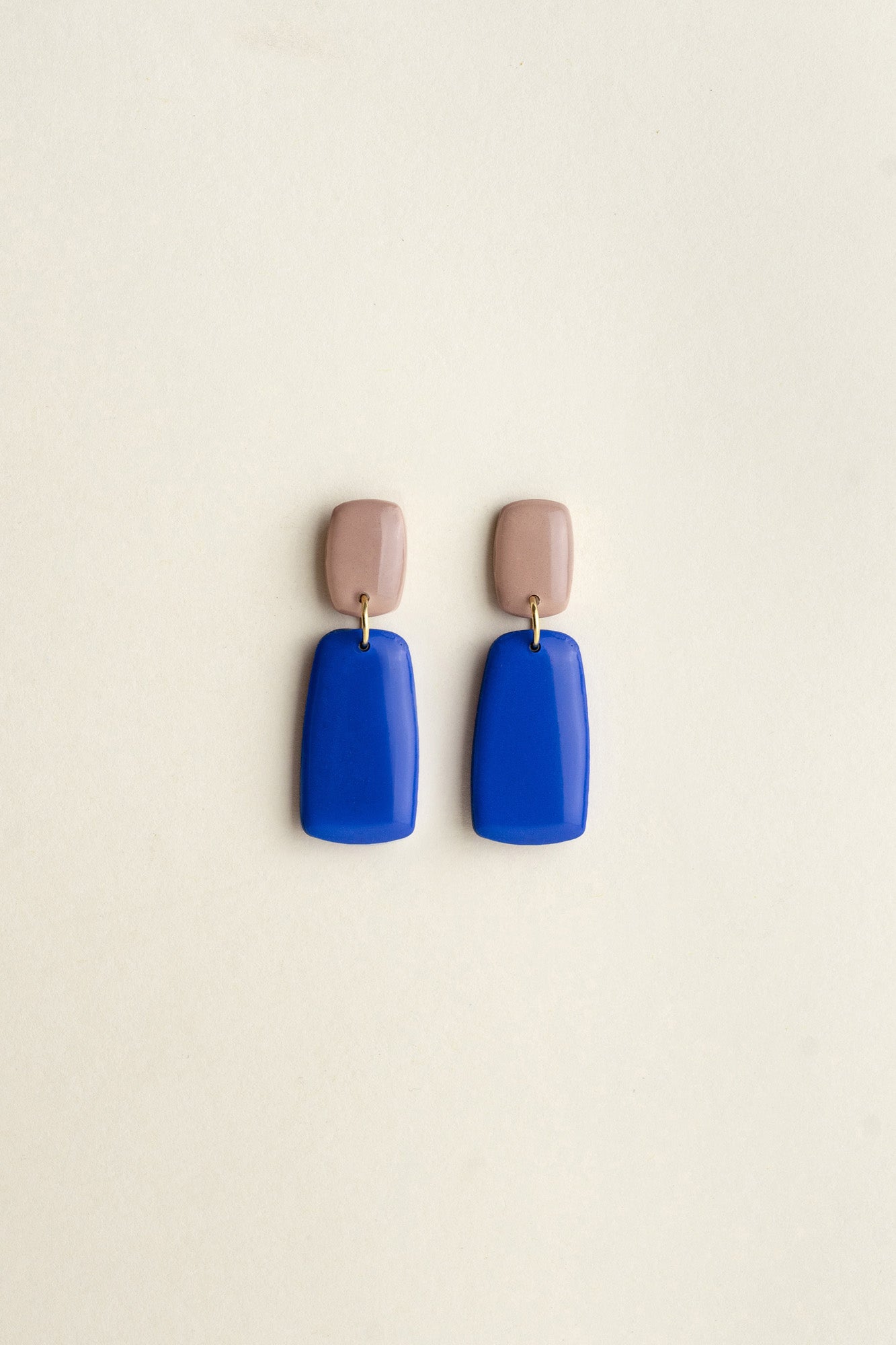 Earrings Juna - Cobalt / Taupe