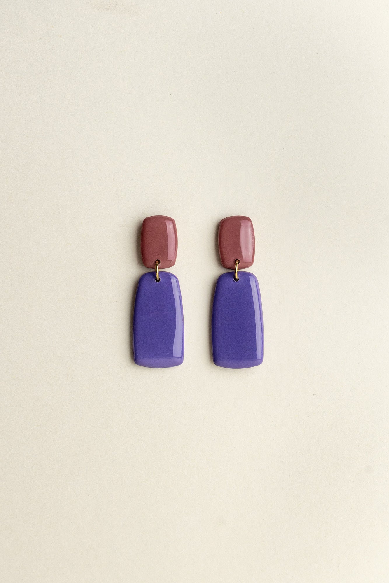 Earrings Juna - Mauve / Blueberry