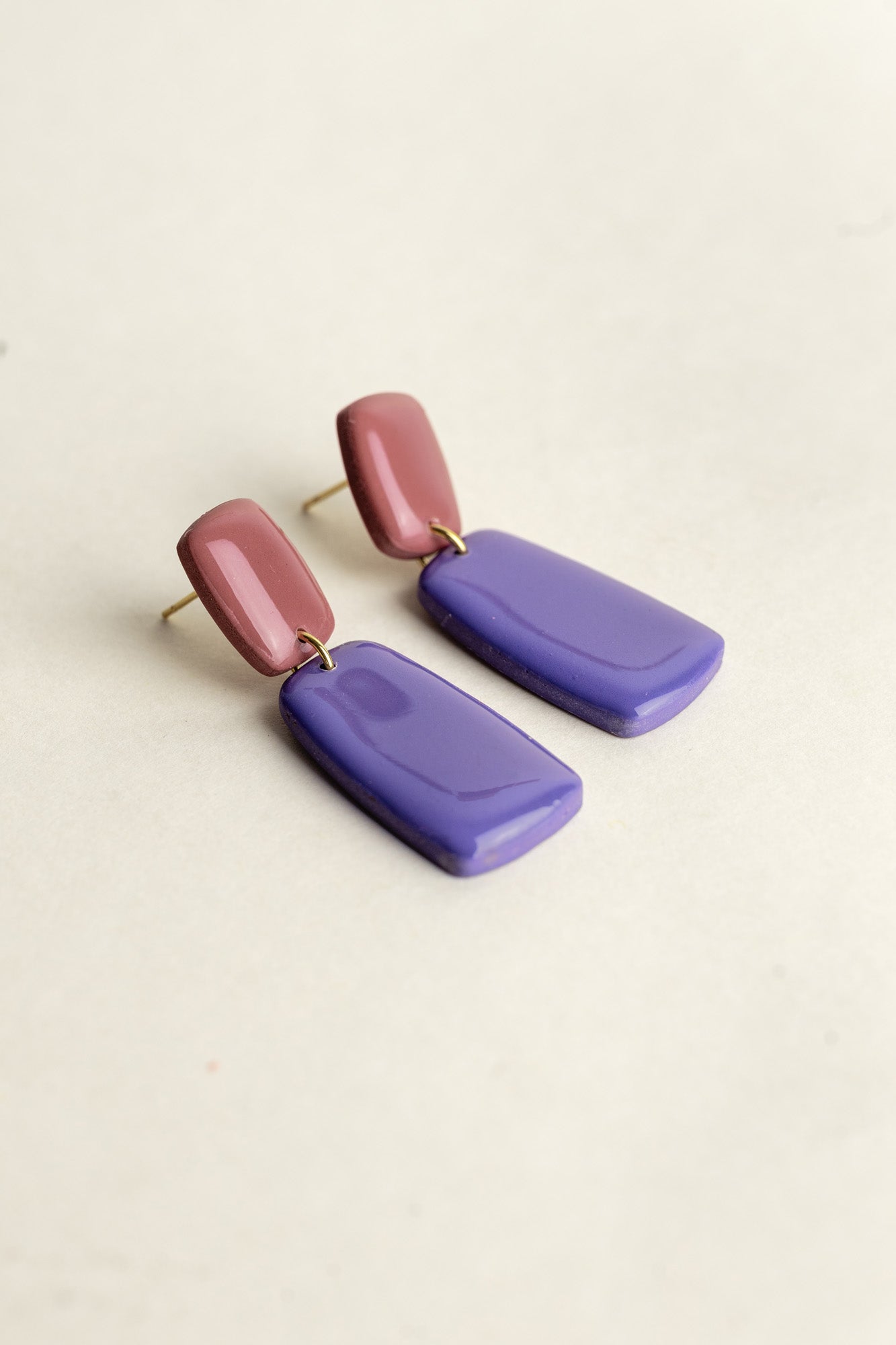 Earrings Juna - Mauve / Blueberry