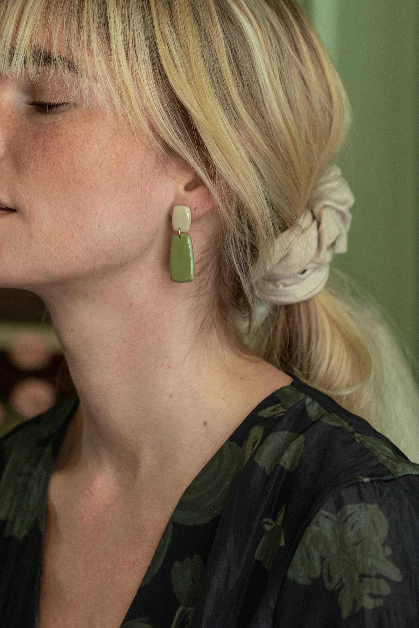 Earrings Juna - Sage / Sand