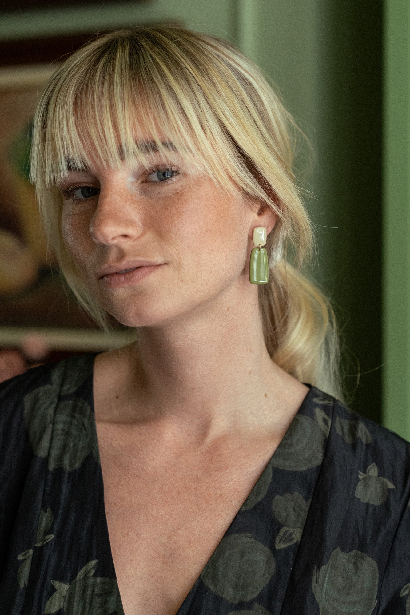 Earrings Juna - Sage / Sand