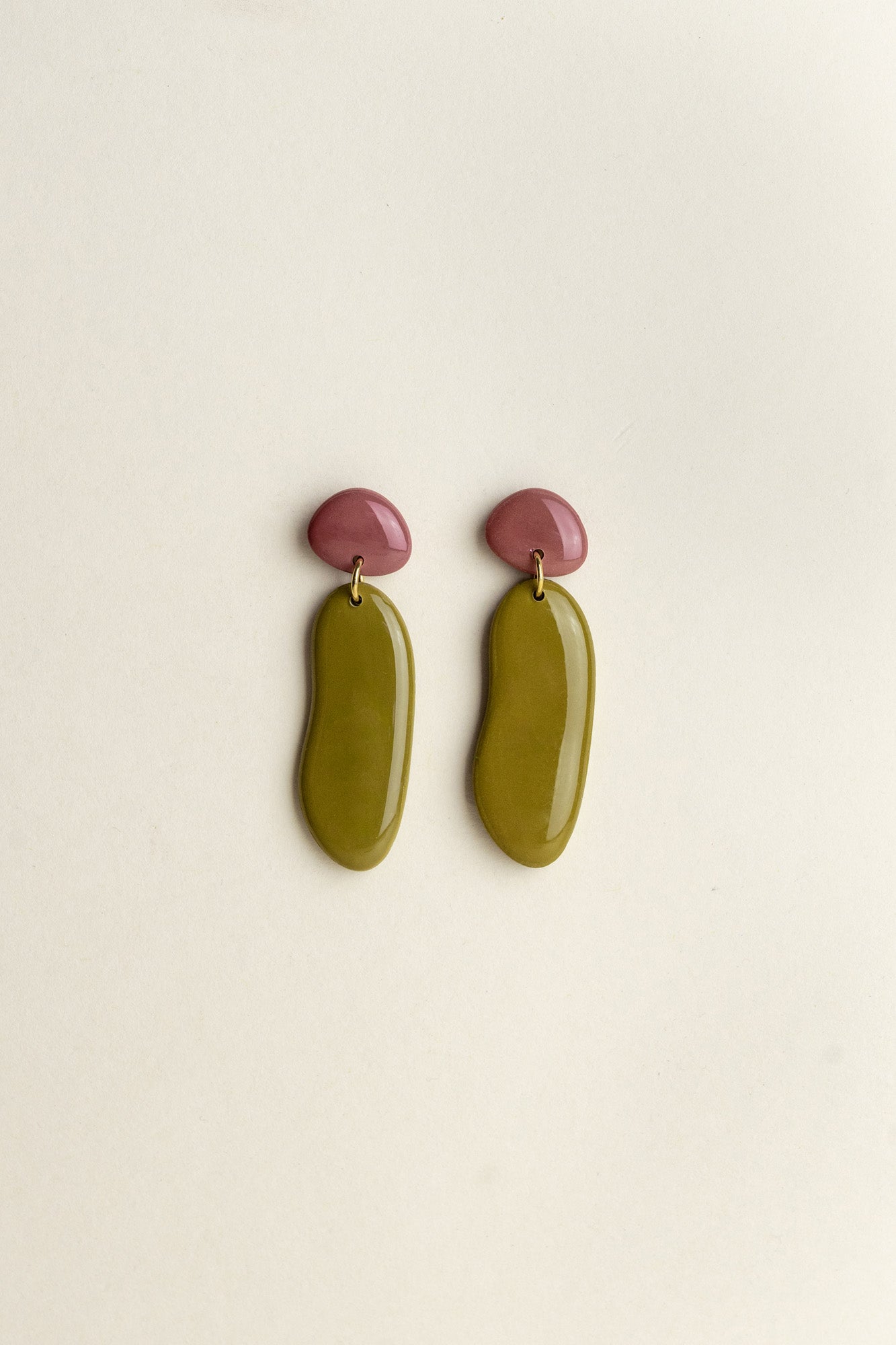 Earrings Nora - Mauve / Moss