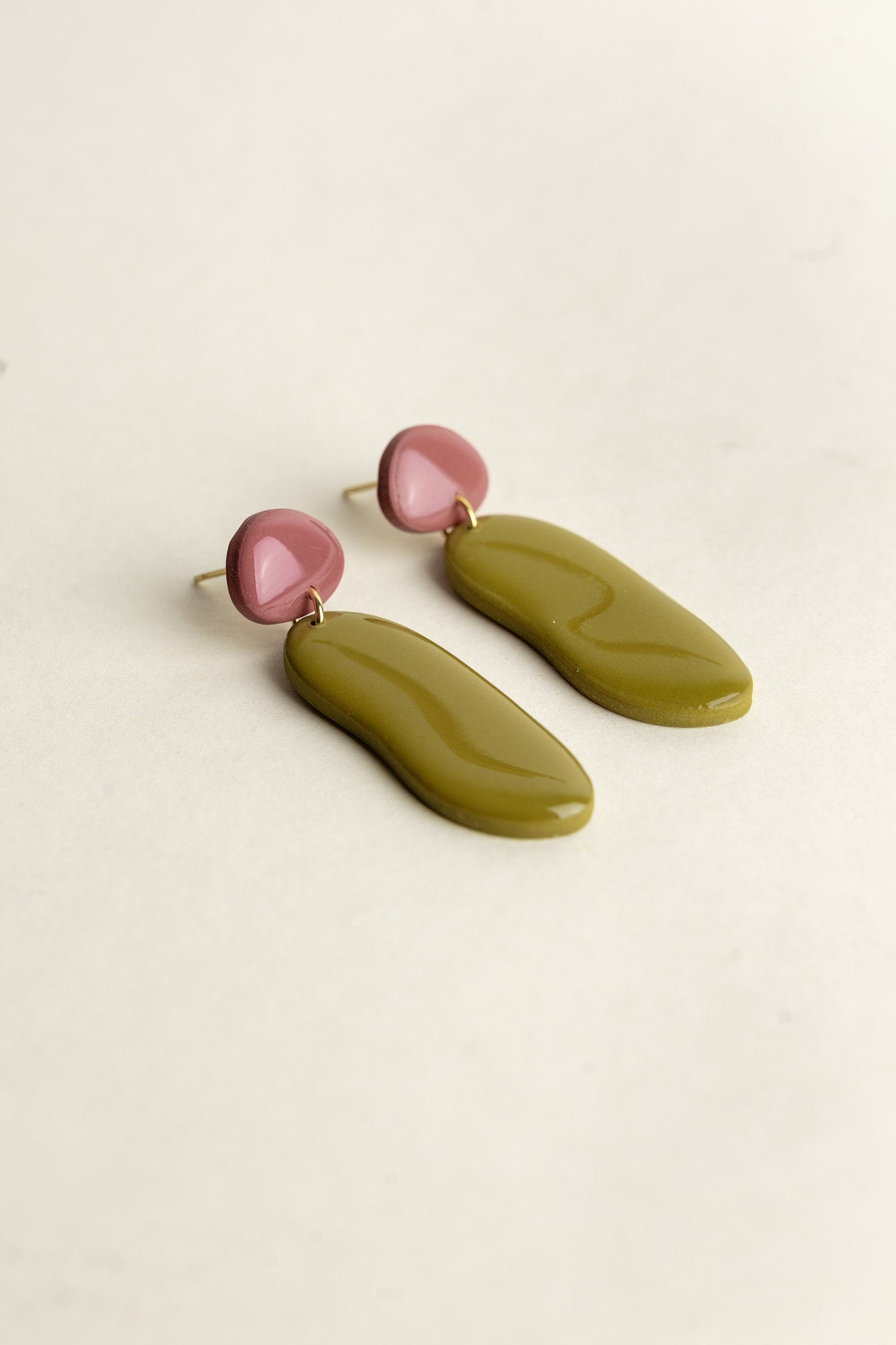 Earrings Nora - Mauve / Moss