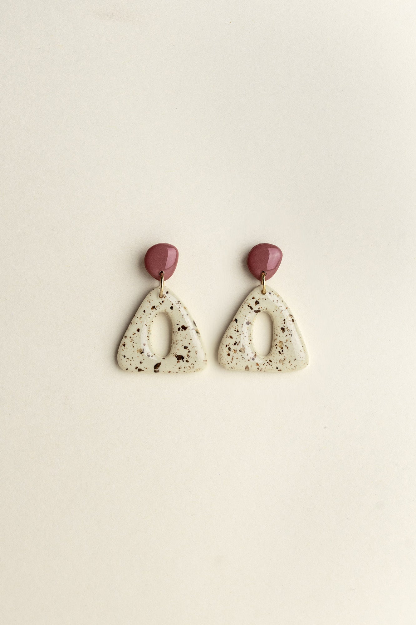 Earrings Nova - Mauve / Ivory