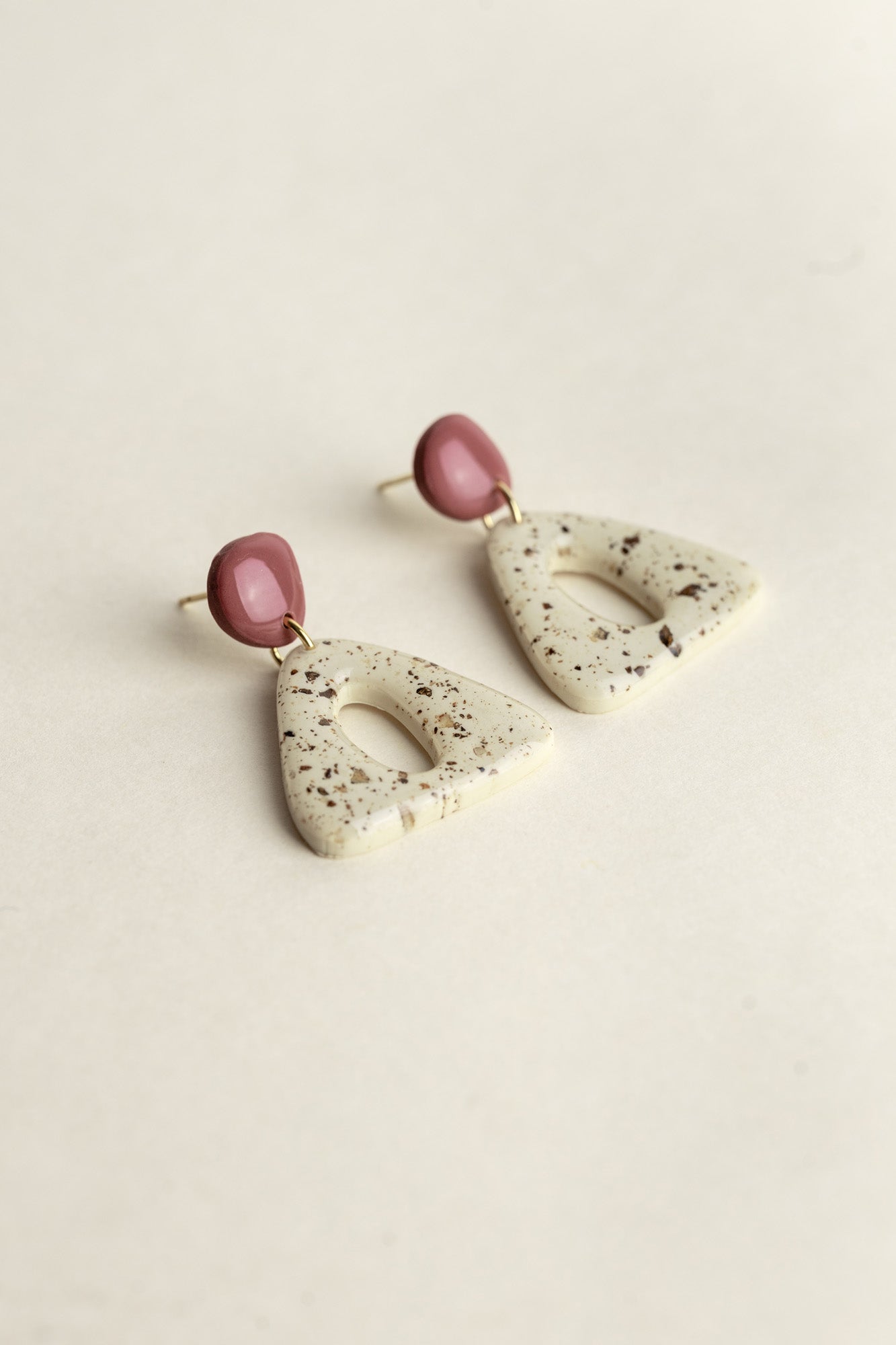 Earrings Nova - Mauve / Ivory