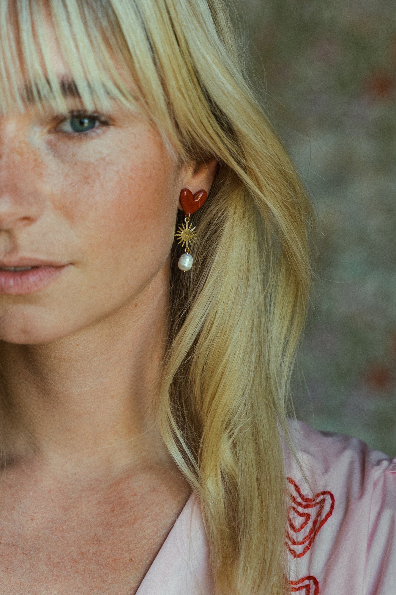 Earrings Valerie - Red (gold)