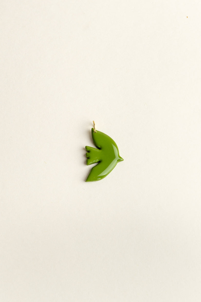 Bird Pendant Paloma - Olive green
