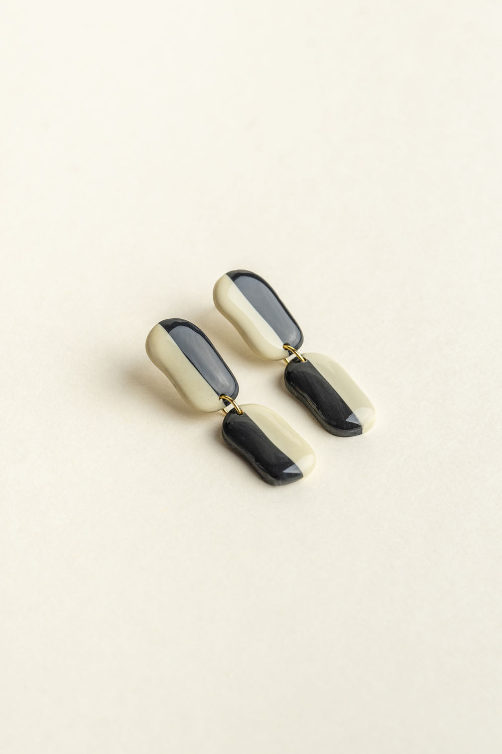 Earrings Florence - Anthracite / Ivory