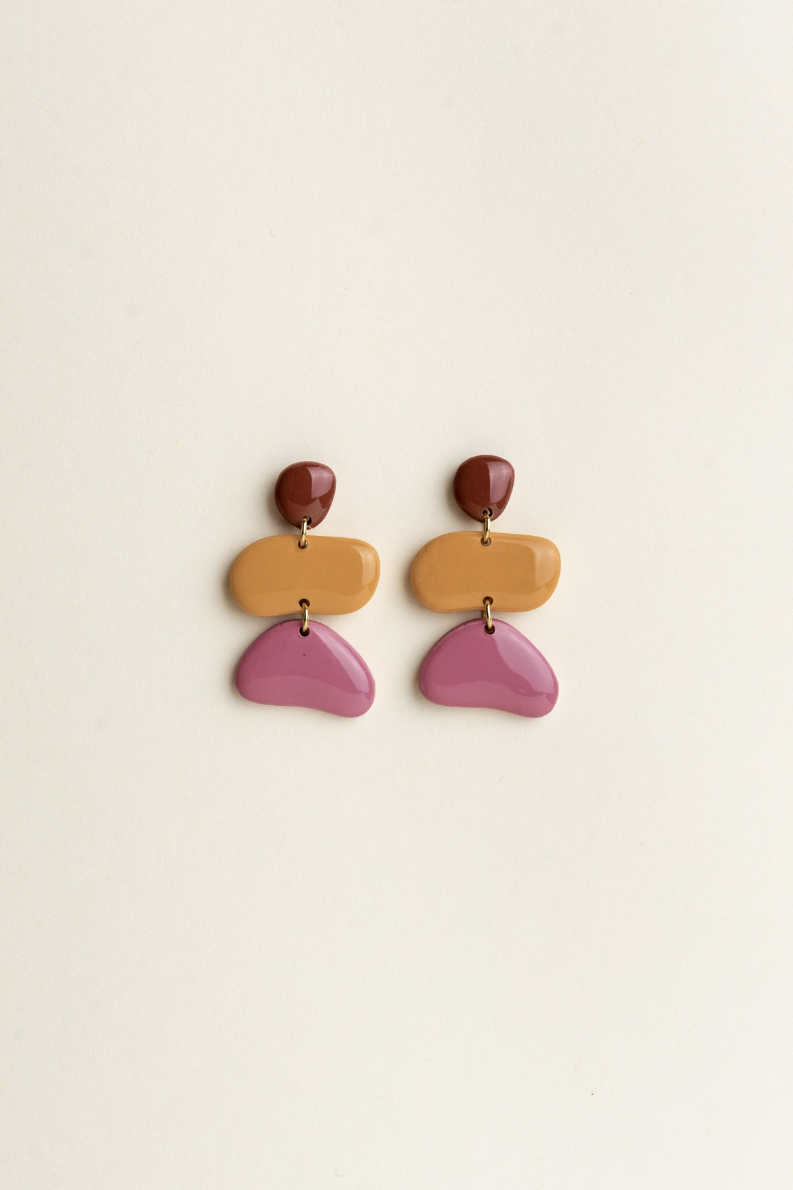 Earrings Jolene - Burgundy / Orange / Rose