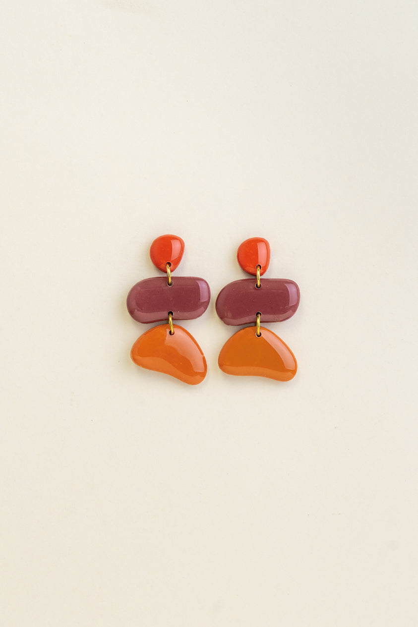 Earrings Jolene - Sunset / Mauve / Tangerine