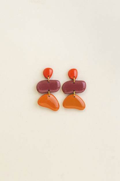 Earrings Jolene - Sunset / Mauve / Tangerine