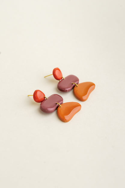 Earrings Jolene - Sunset / Mauve / Tangerine