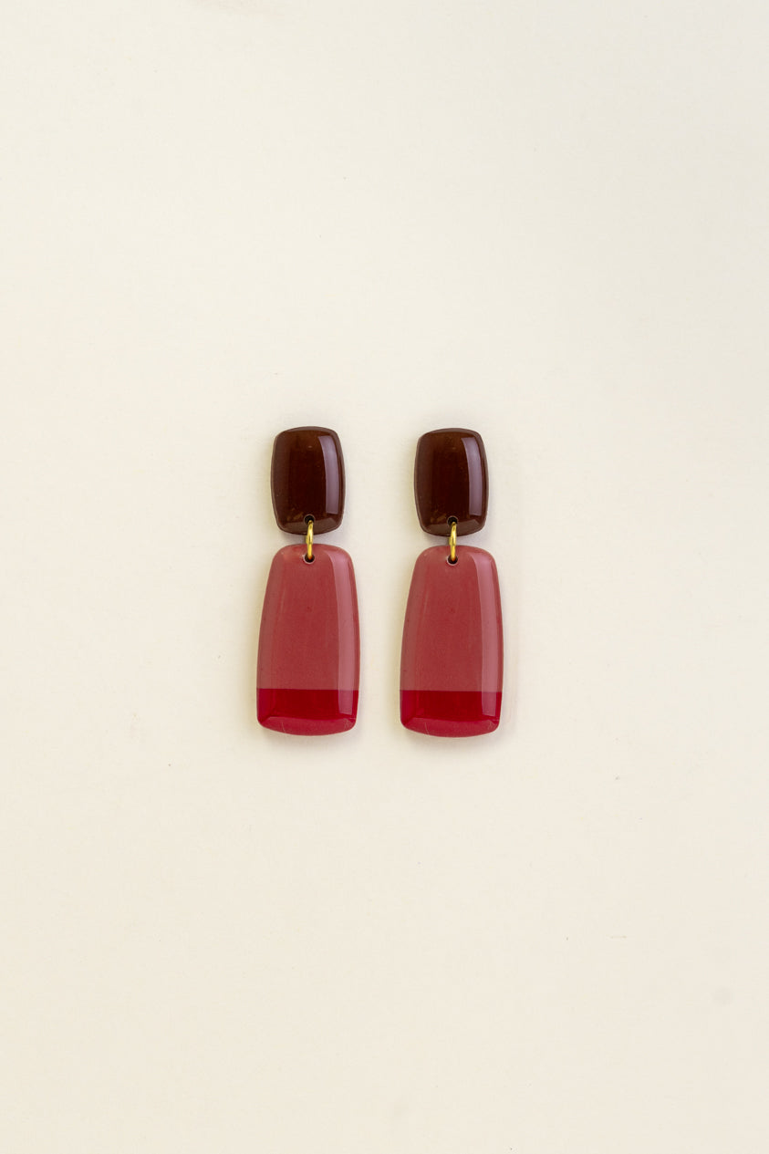 Earrings Juna - Brown / Rosewood / Cherry
