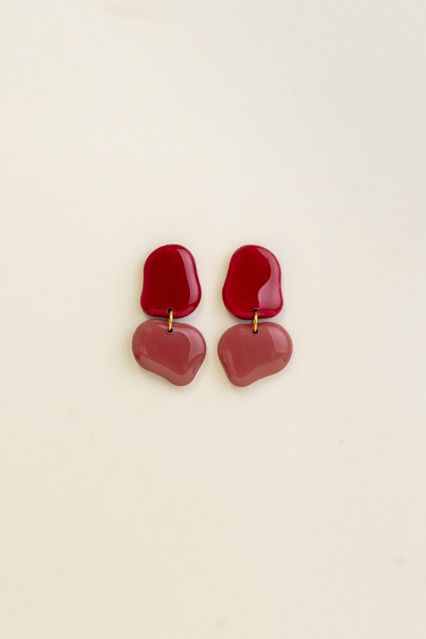 Earrings Lena - Cherry / Rosewood