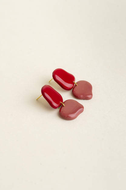 Earrings Lena - Cherry / Rosewood