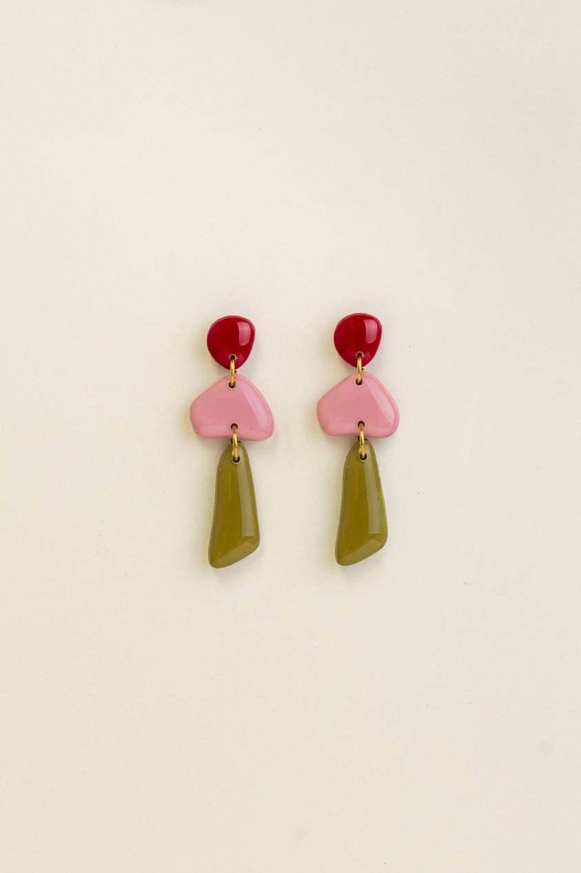 Earrings Luna - Cherry / Bloom / Moss