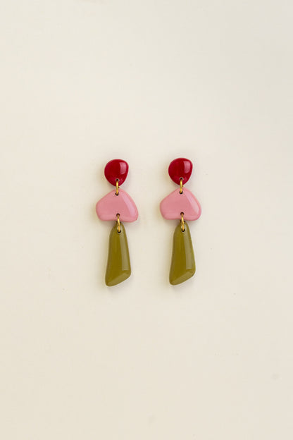 Earrings Luna - Cherry / Bloom / Moss