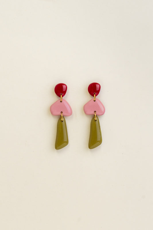 Earrings Luna - Cherry / Bloom / Moss