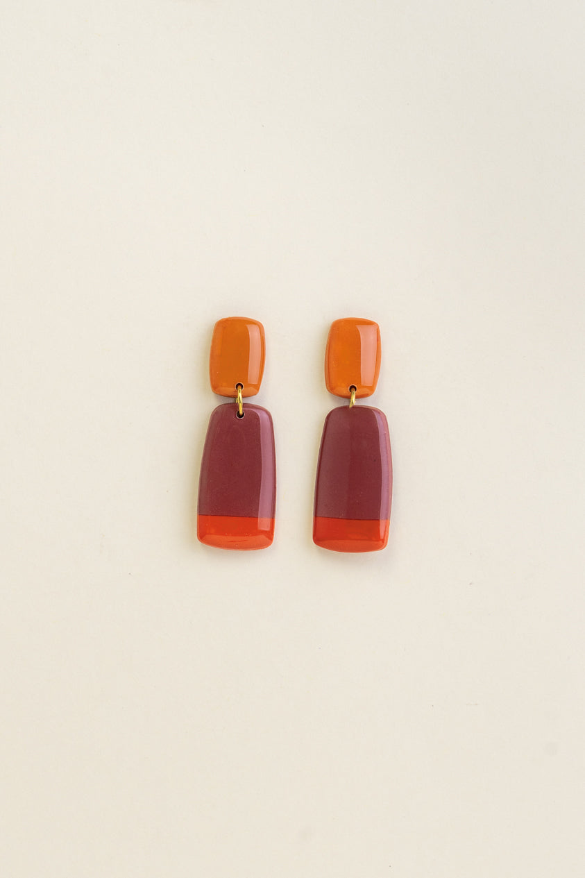 Earrings Juna - Tangerine / Mauve / Sunset