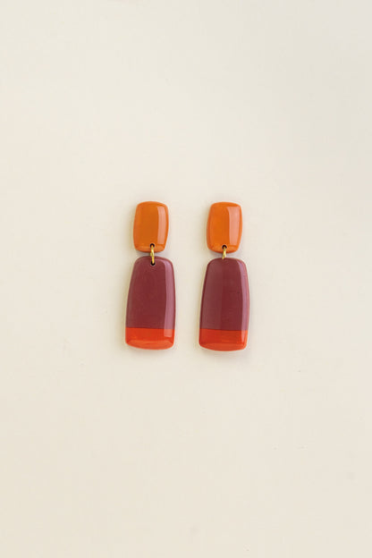 Earrings Juna - Tangerine / Mauve / Sunset
