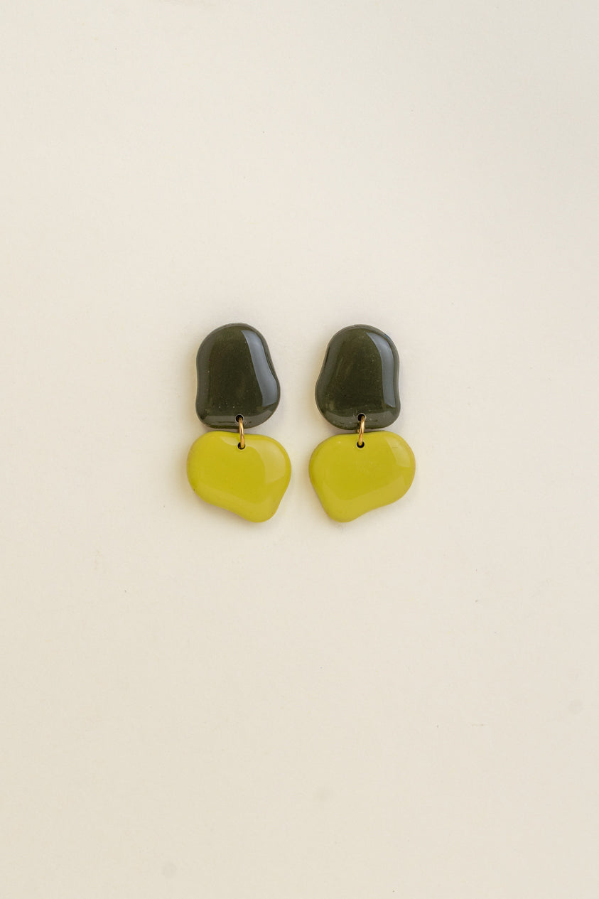 Earrings Lena - Forest / Lime