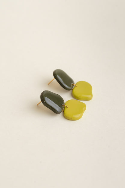 Earrings Lena - Forest / Lime