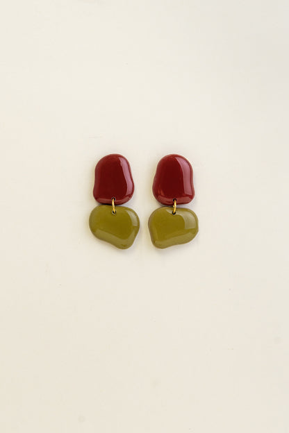 Earrings Lena - Burgundy / Moss