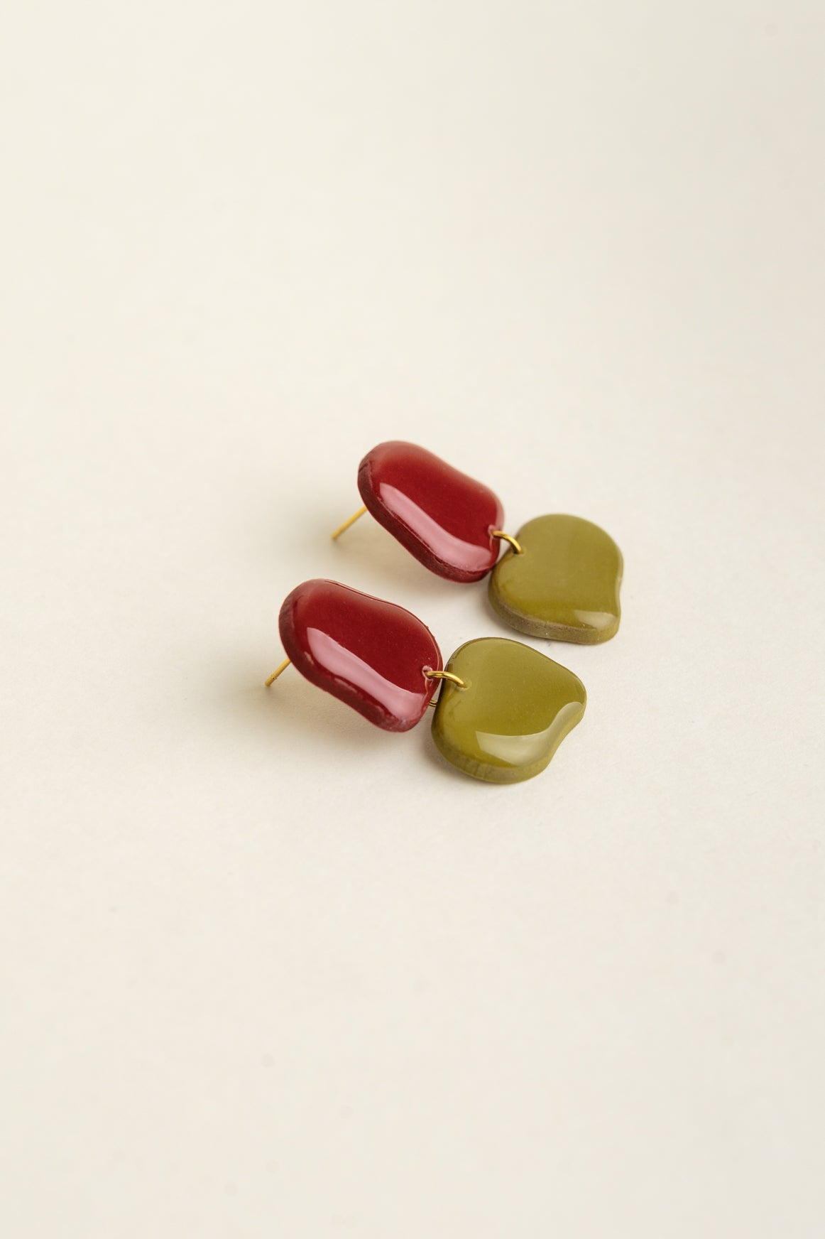 Earrings Lena - Burgundy / Moss
