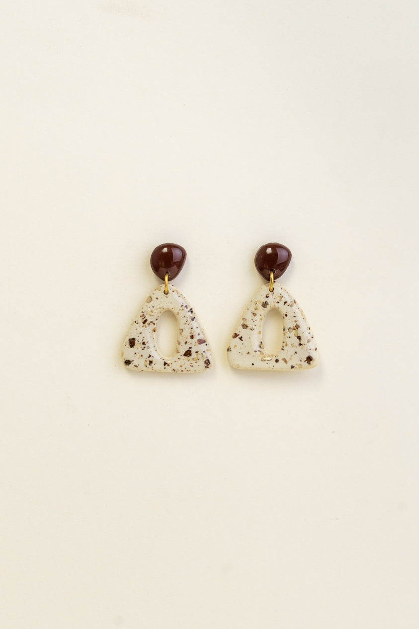 Earrings Nova - Brown / Ivory