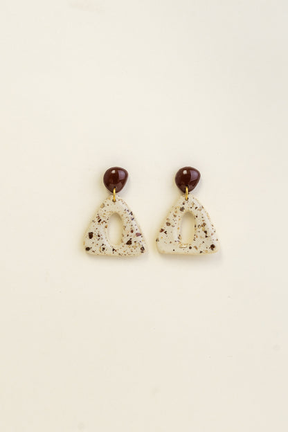 Earrings Nova - Brown / Ivory