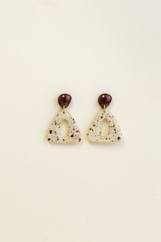 Earrings Nova - Brown / Ivory
