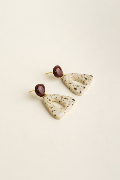 Earrings Nova - Brown / Ivory