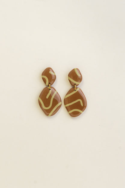 Earrings Alma - Cinnamon / Avocado