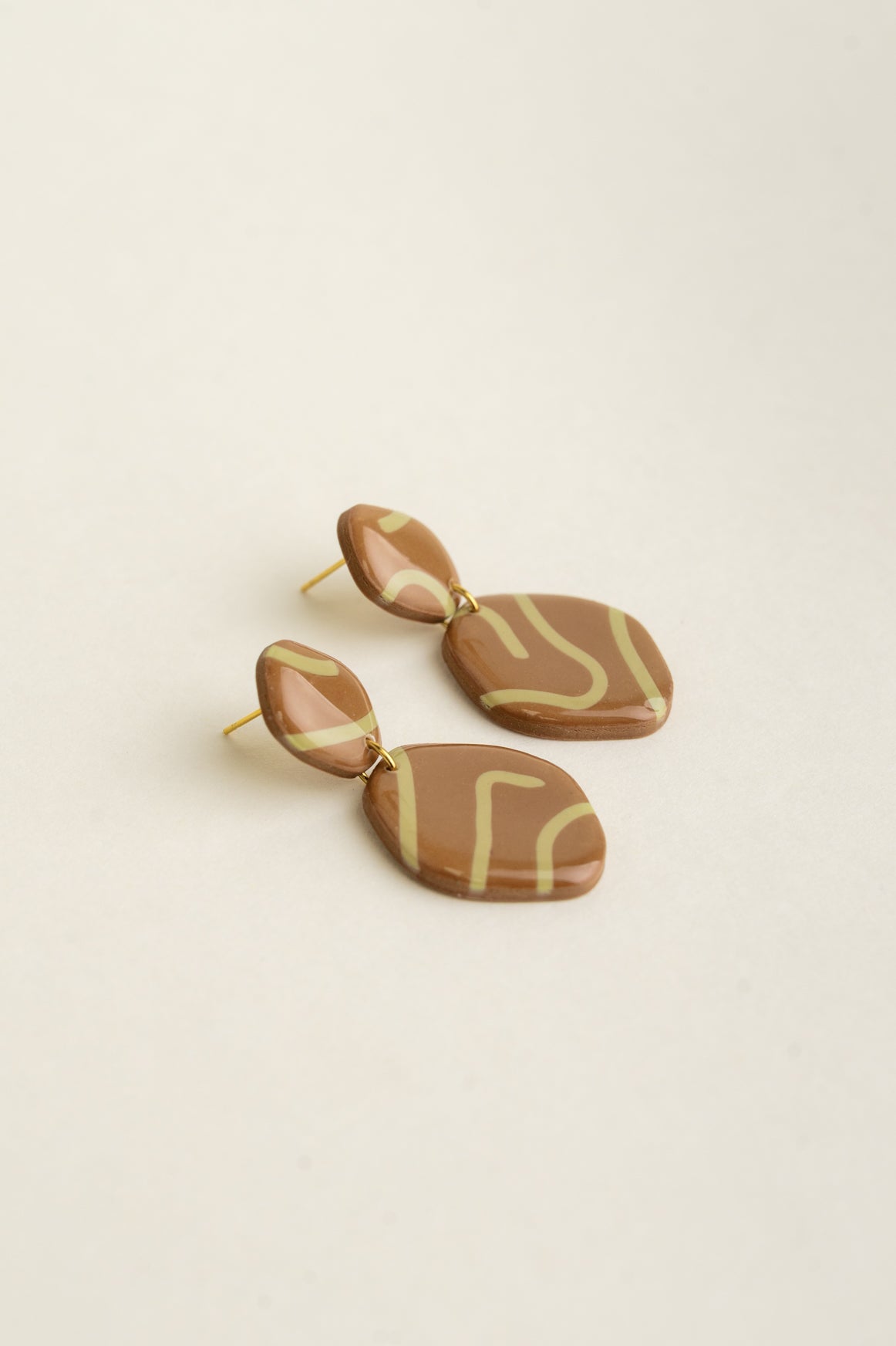 Earrings Alma - Cinnamon / Avocado