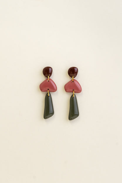 Earrings Luna - Brown / Rosewood / Forest