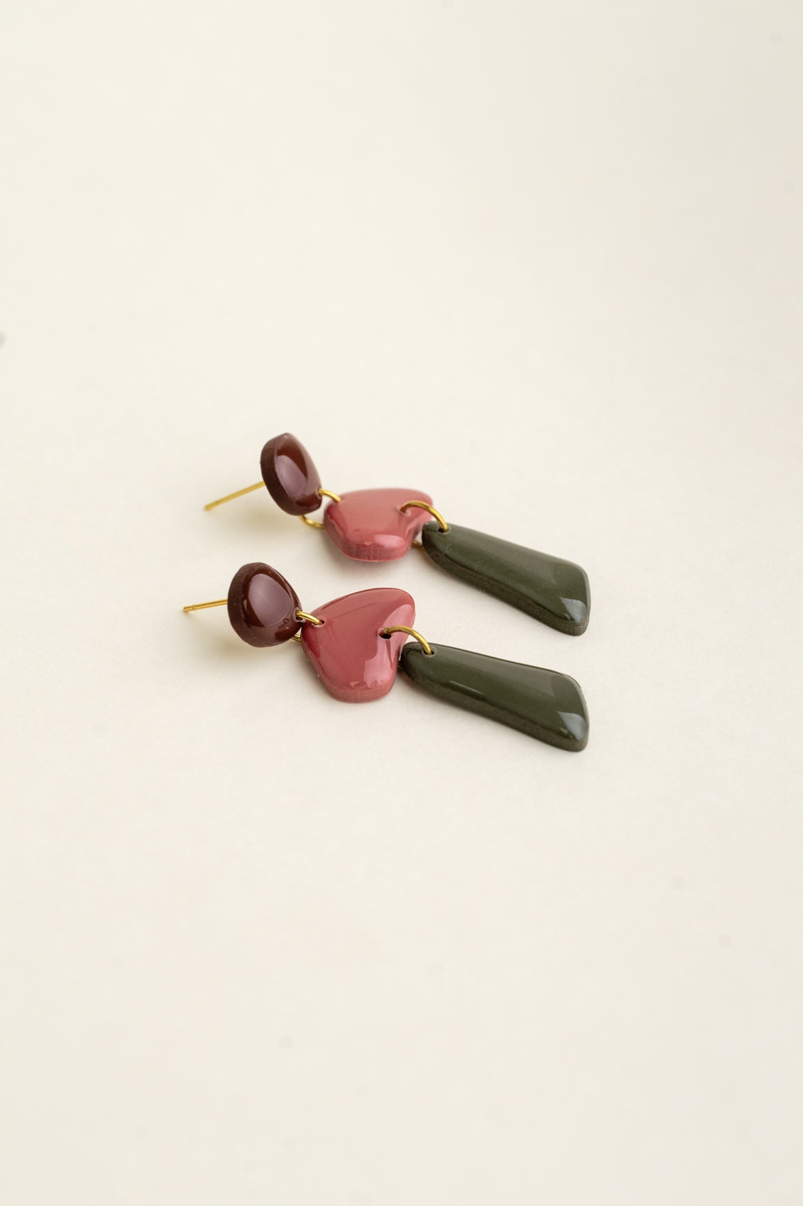 Earrings Luna - Brown / Rosewood / Forest