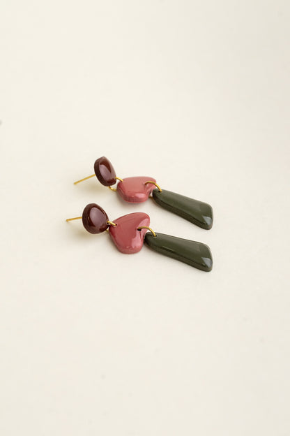 Earrings Luna - Brown / Rosewood / Forest
