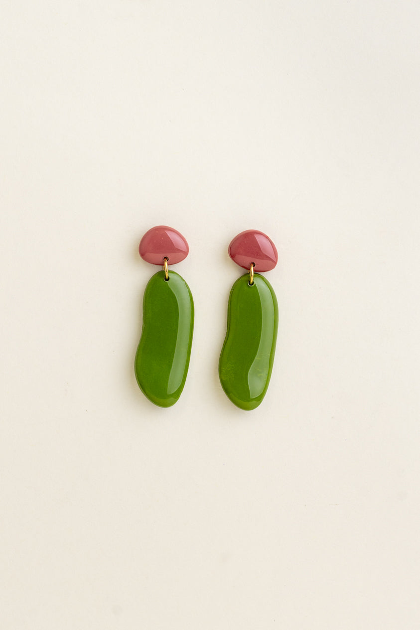 Earrings Nora - Rosewood / Olive