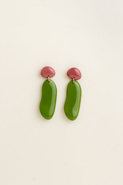 Earrings Nora - Rosewood / Olive