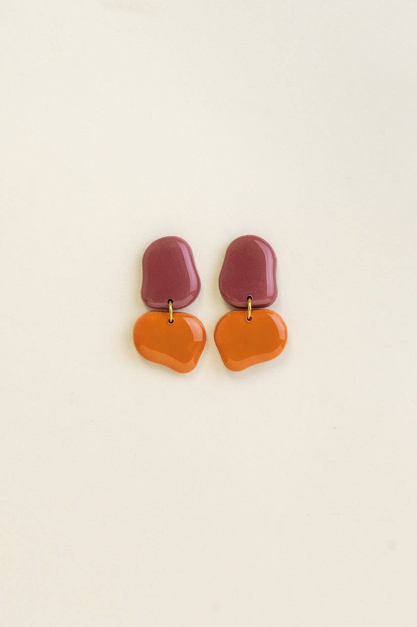 Earrings Lena - Mauve / Tangerine