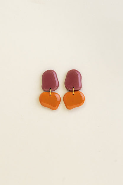 Earrings Lena - Mauve / Tangerine