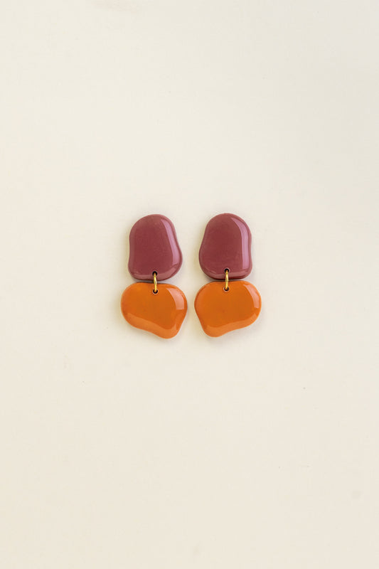 Earrings Lena - Mauve / Tangerine