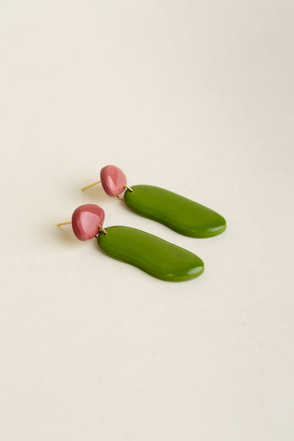 Earrings Nora - Rosewood / Olive