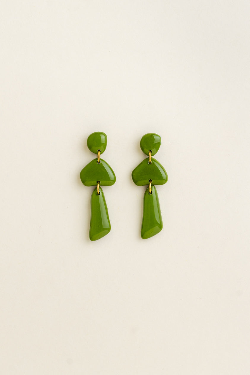 Earrings Luna - Olive