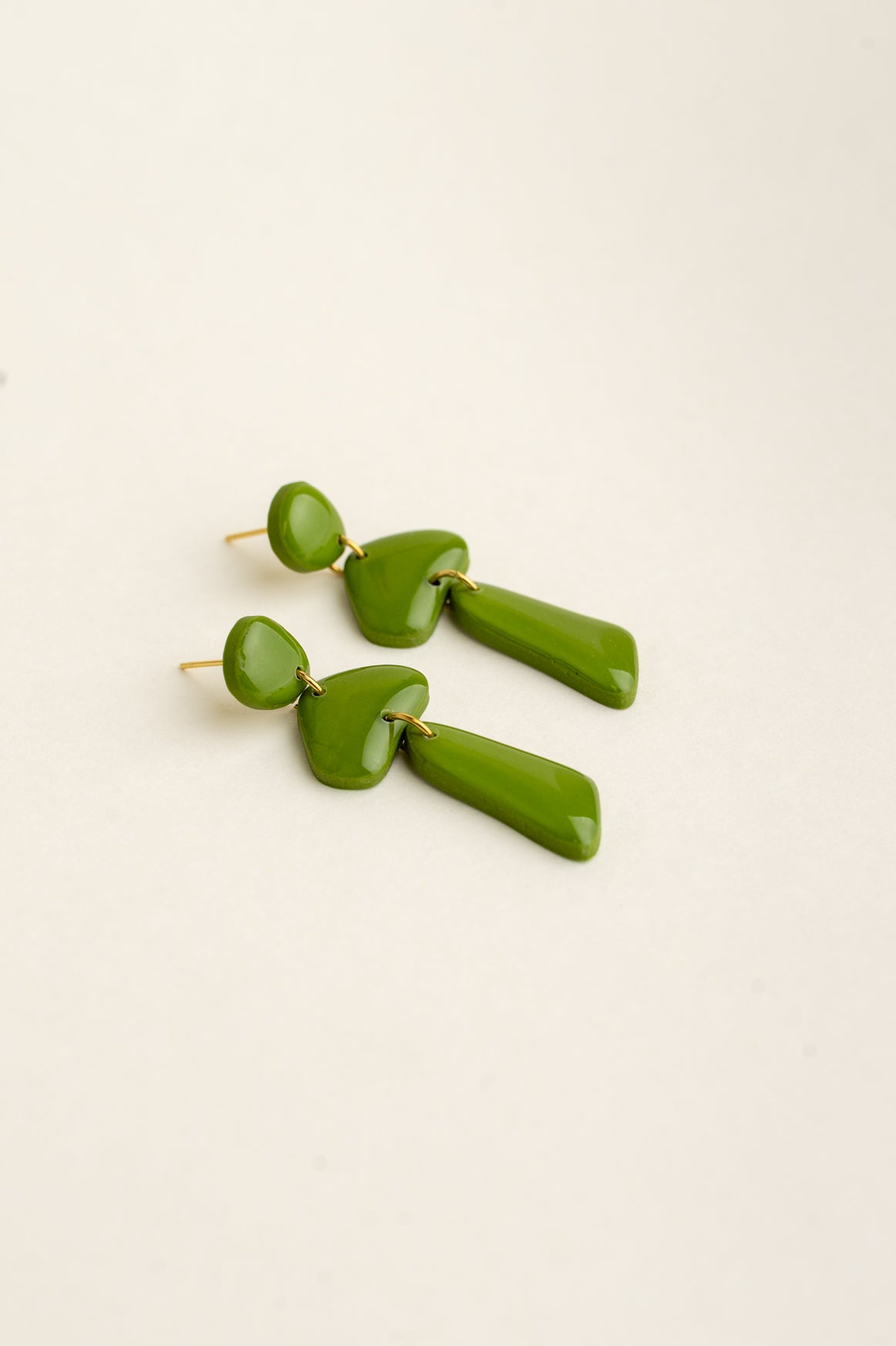 Earrings Luna - Olive